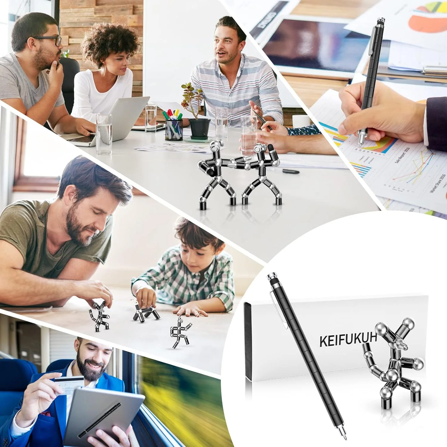 KEIFUKUH Fun Men Gifts Fidget Gel Pens - Unique