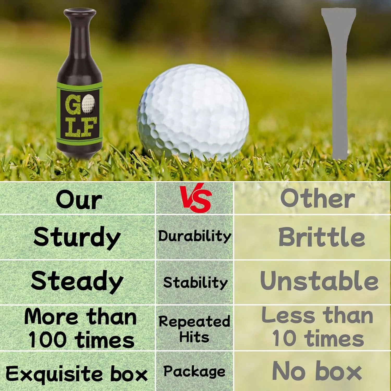 KEIFUKUH Funny Beer Bottled Shaped Golf Tees for Golfer
