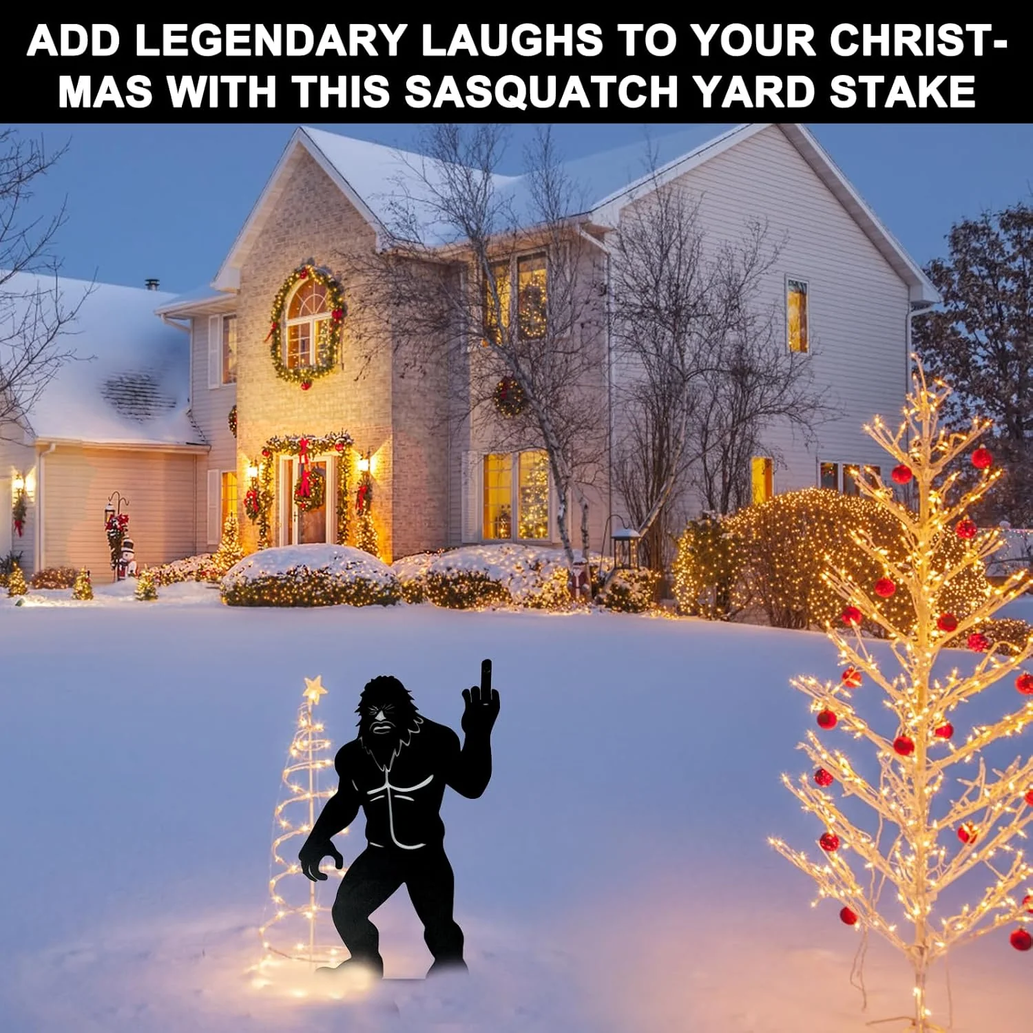 KEIFUKUH Funny Sasquatch Garden Stake Gifts - Cool Metal