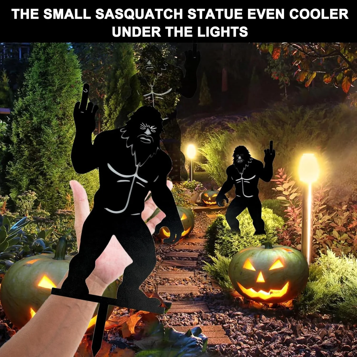 KEIFUKUH Funny Sasquatch Garden Stake Gifts - Cool Metal