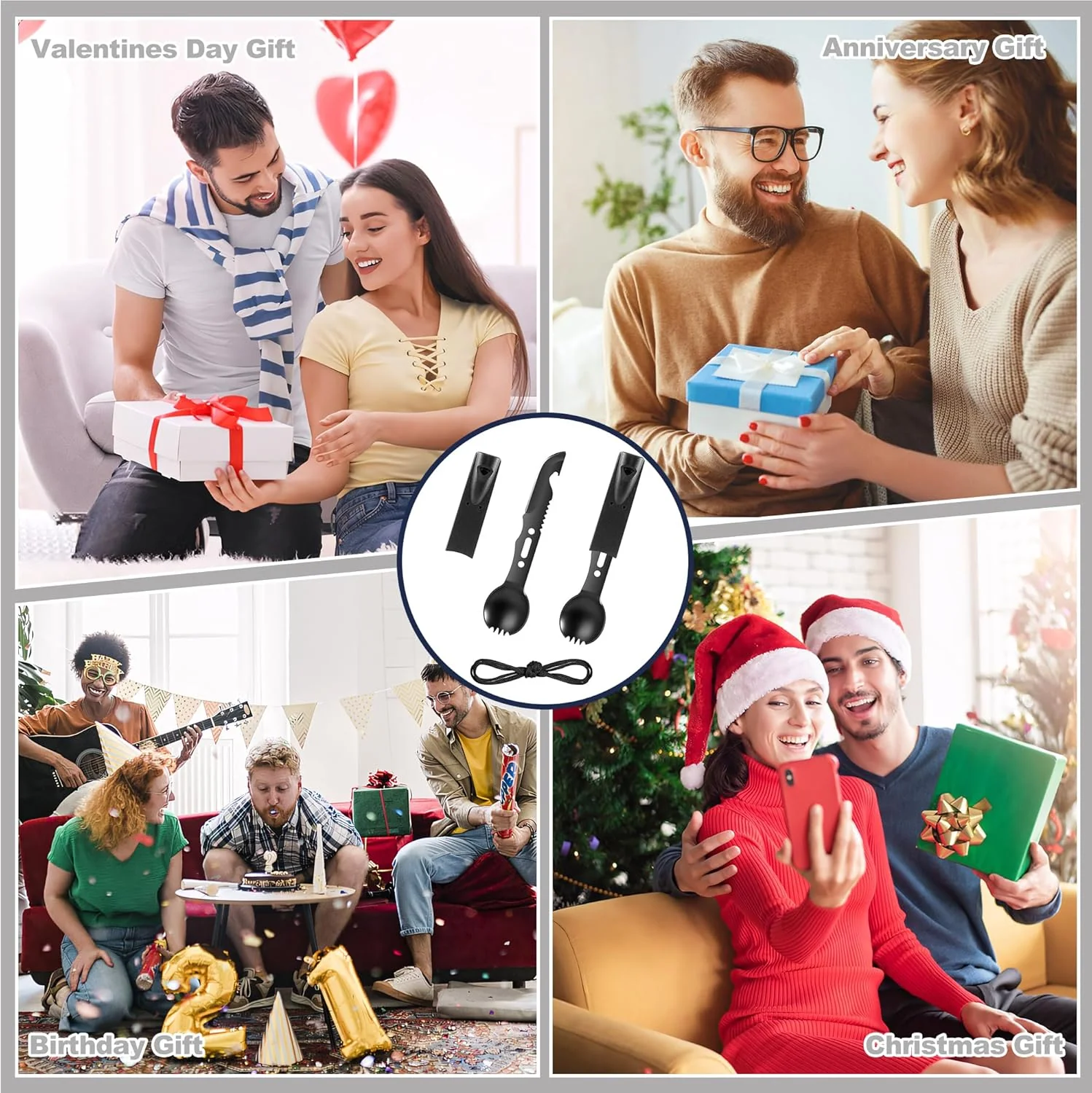 KEIFUKUH Mens Gifts Multi Camping Utensil - Unique Birthday