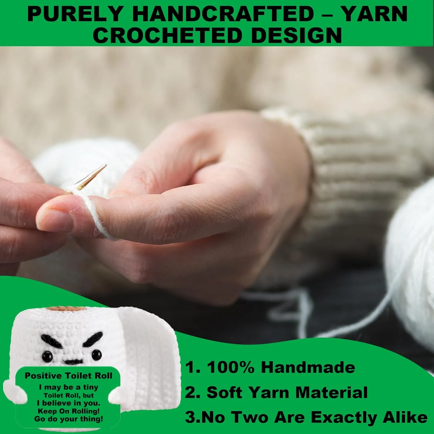 KEIFUKUH Positive Crochet Toilet Roll Gifts for Men Women