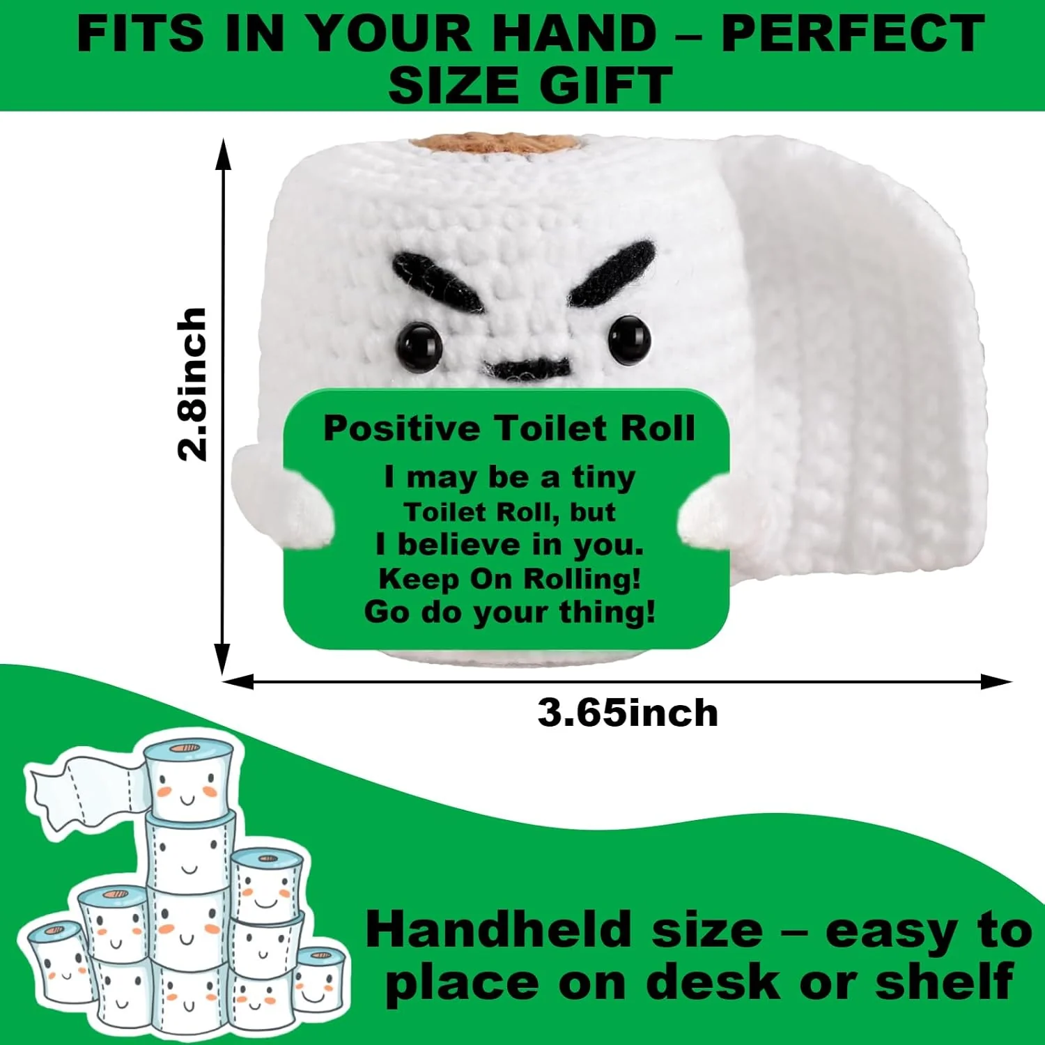 KEIFUKUH Positive Crochet Toilet Roll Gifts for Men Women