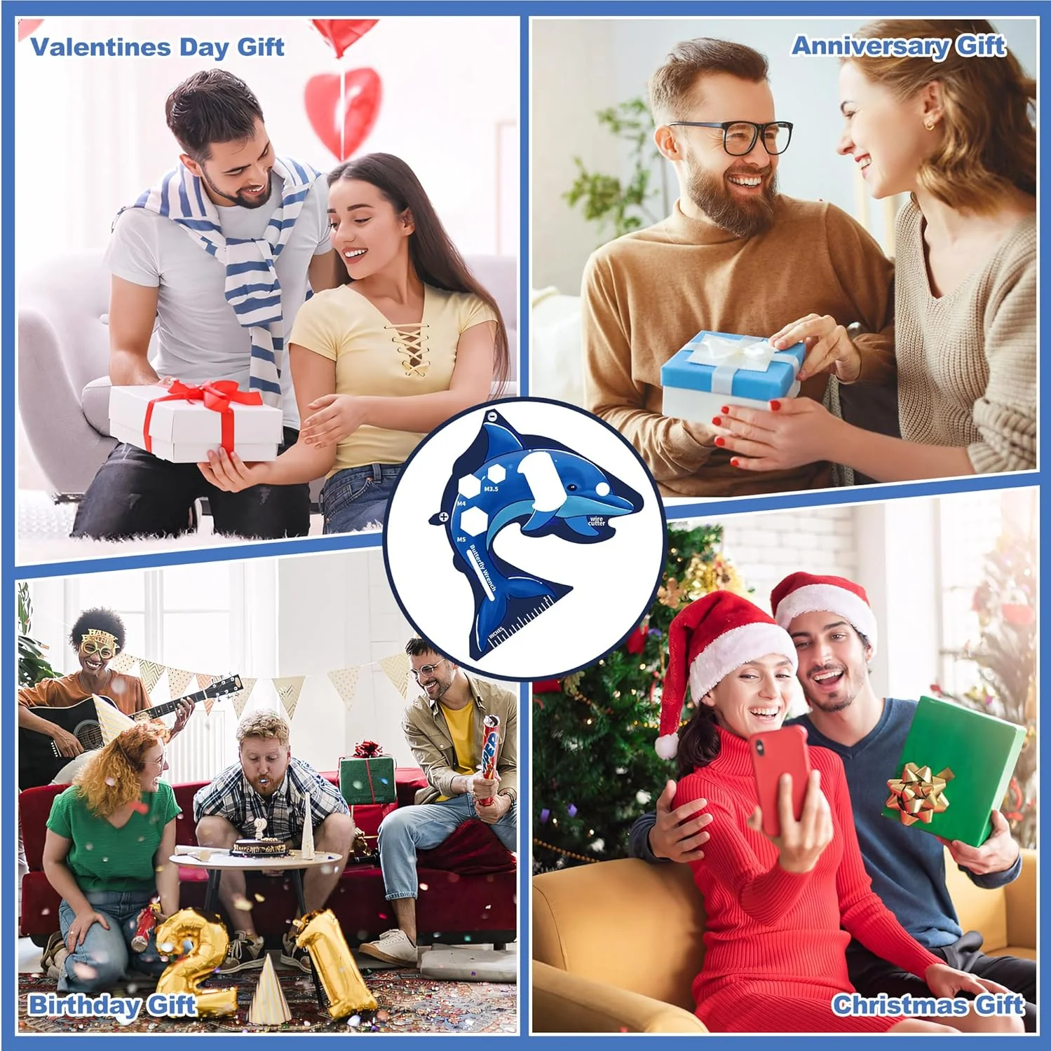 KEIFUKUH Stocking Stuffers EDC Multitool with Carabiner - Unique