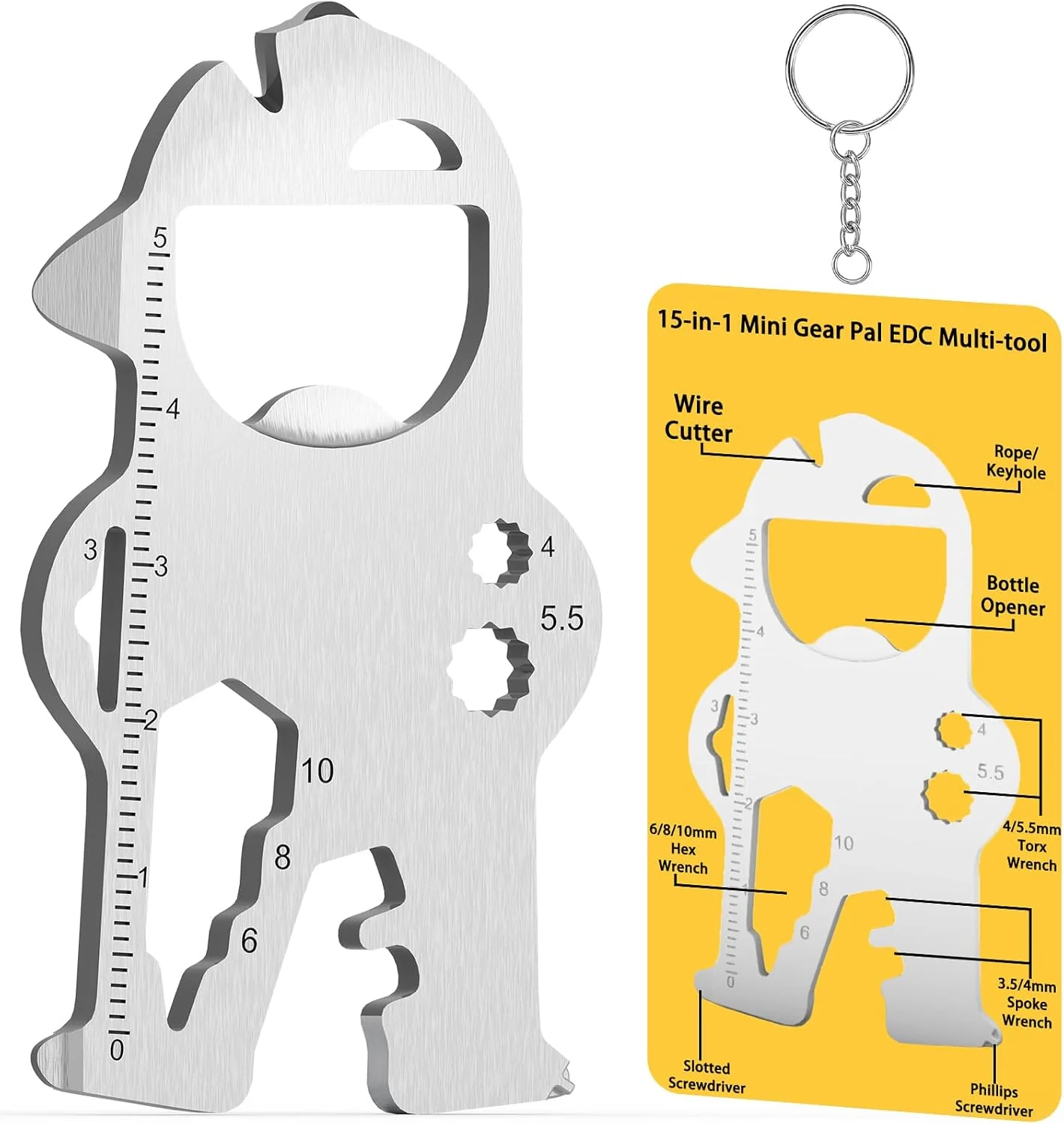 KEIFUKUH Stocking Stuffers EDC Multitool with Key Chain Ring