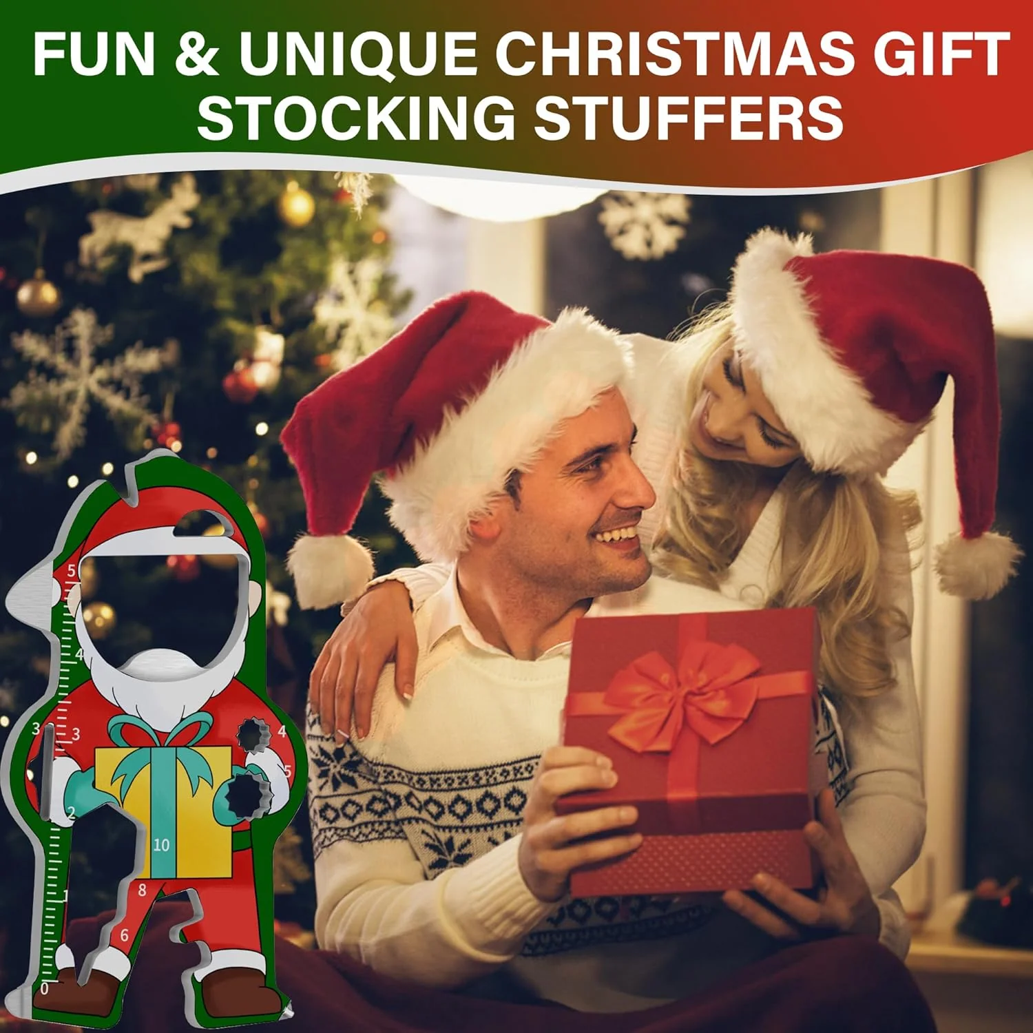 KEIFUKUH Stocking Stuffers EDC Multitool with Key Chain Ring