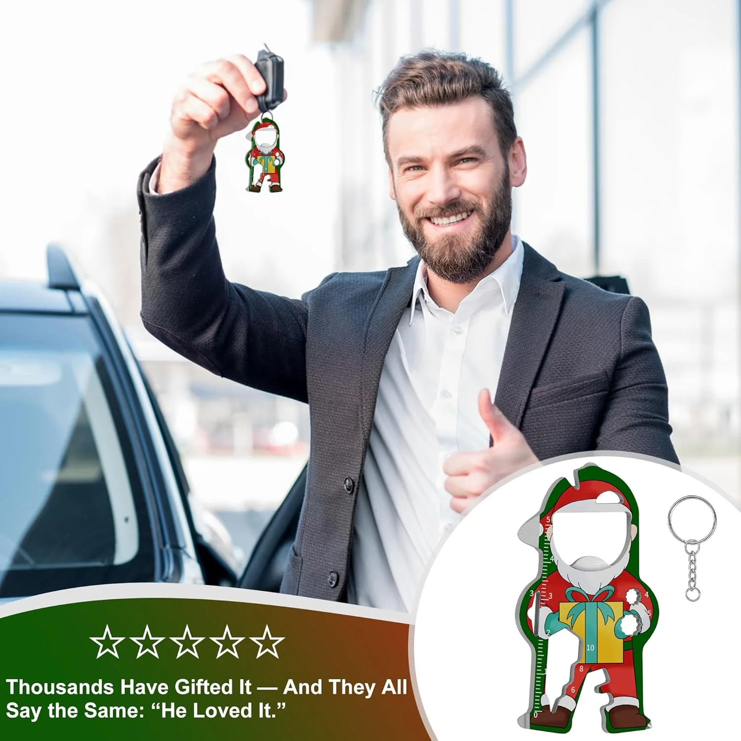 KEIFUKUH Stocking Stuffers EDC Multitool with Key Chain Ring