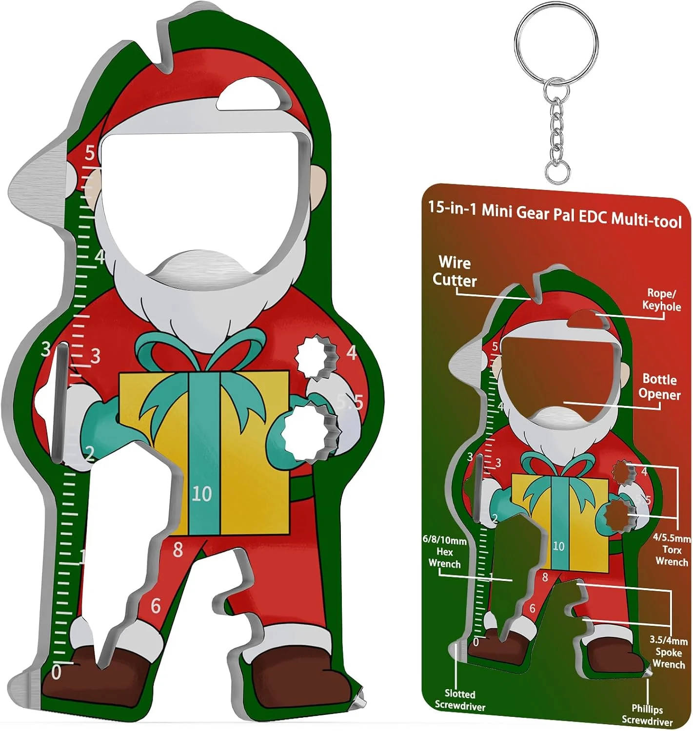 KEIFUKUH Stocking Stuffers EDC Multitool with Key Chain Ring